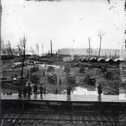 1864年11月、テネシー州ジョンソンビルでの南軍のバッテリー